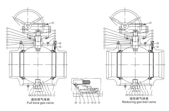 全焊接球阀结构图